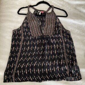 Joie Aruna Black Silk Top Sleeveless Blouse Top Shirt Tank Flowy V-Neck Large
